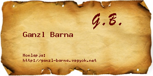 Ganzl Barna névjegykártya